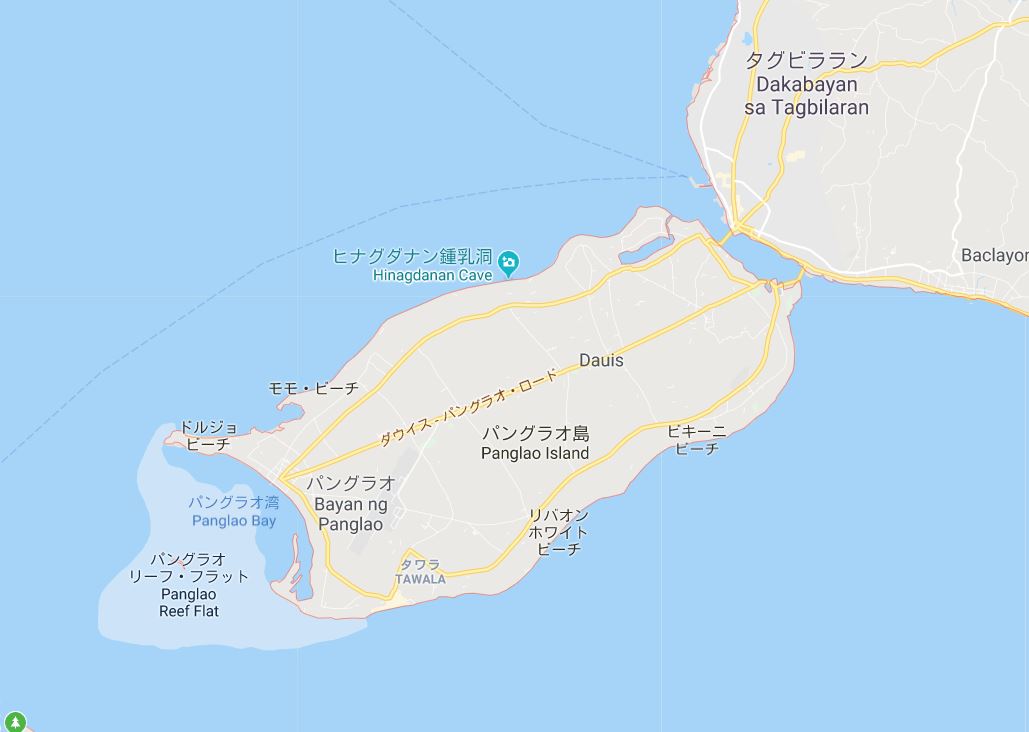 Bohol Island map ボホール島のホテル&リゾート マップ