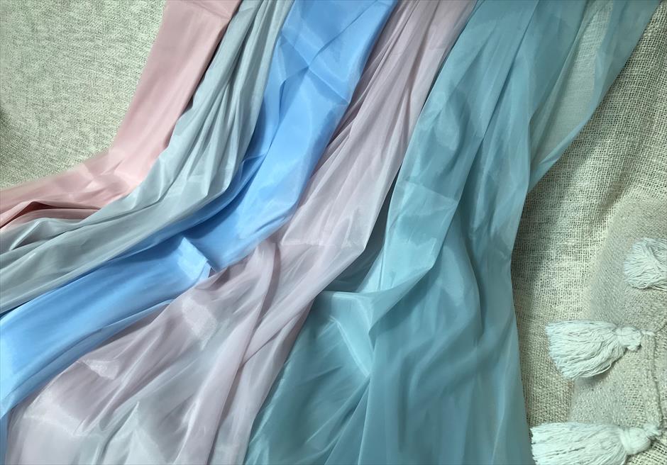 wedding dress items セブ島前撮りではウェディングドレスの印象を変えるくすみカラーのサッシュベルトが人気