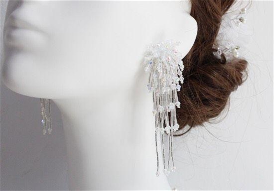 Cebu Photo Wedding accessory (2) セブ島挙式前撮りのアクセサリー カットビーズタッセルイヤリング