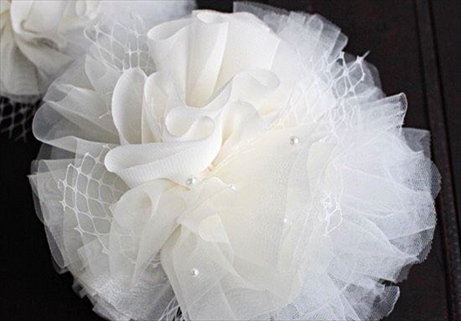 Cebu Photo Wedding accessory (6) セブ島前撮り撮影のヘッドドレス パール付き異素材コサージュ
